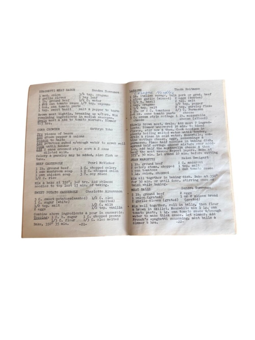 Kountry Kitchen Recipes Cookbook 1974 Hope United Methodist Melbourne FL Typed - Picture 7 of 12